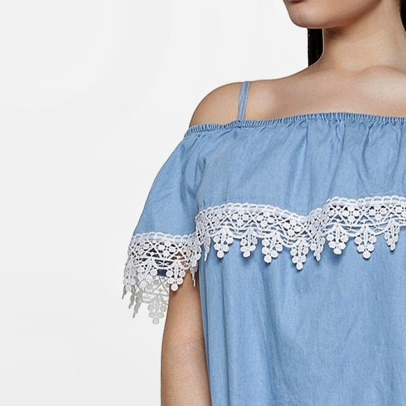 Plus Size Chambray Top - Picture 3 of 3